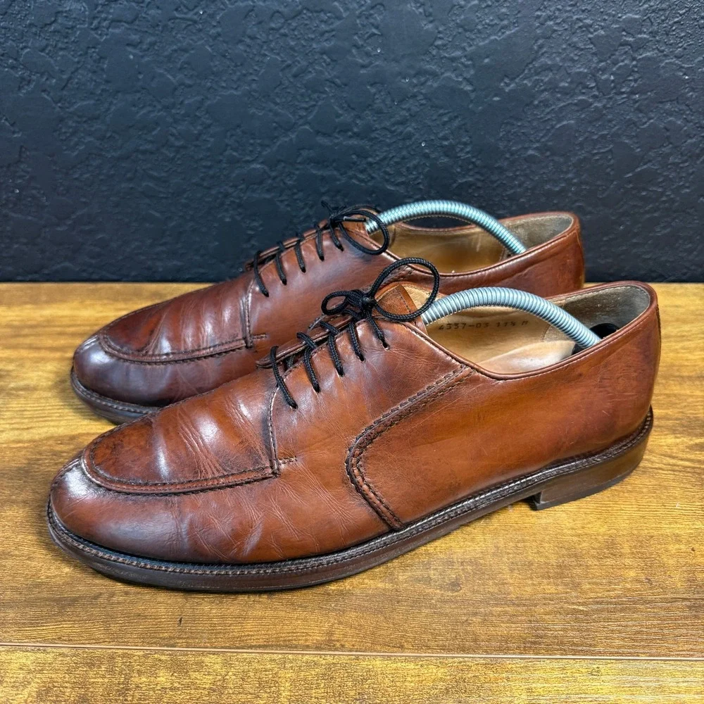 Pronto Uomo Split Toe 4337-03 Brown Leather Derby Dress Shoes Mens‎ 11.5 M